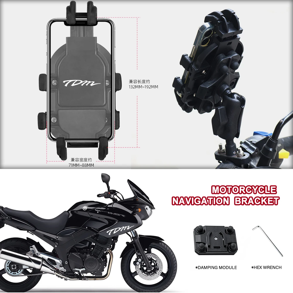 Riding Motorcycle Aluminum Phone Navigation Holder Shock Absorber For YAMAHA TDM TDM900 TDM850 TDM1250 850 900 TMAX NMAX XMAX