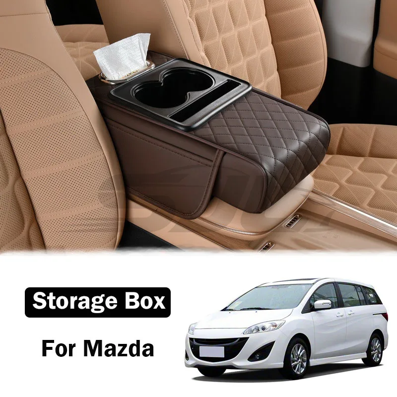 

For Mazda Mazda 3 2 CX5 CX30 6 CX50 Car Armrest Box Cup Holder Tissue Box Storage Box Arm Rest Cover