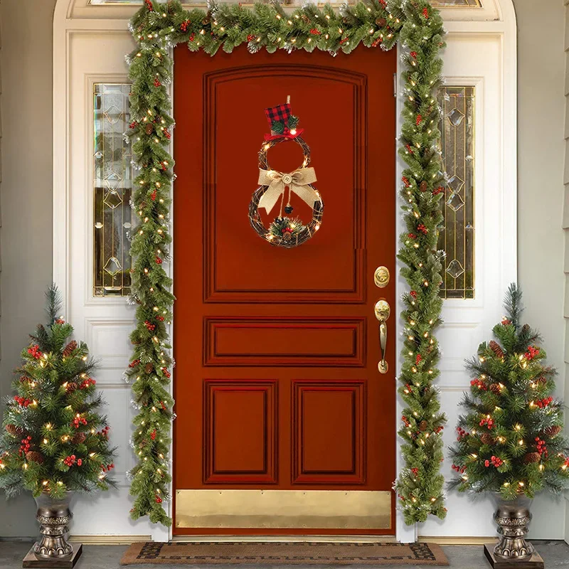 Capodanno Natale LED Ghirlanda Ornamenti Decorazione appesa Casa Navidad Porta da parete Decorazioni per feste Ghirlanda di luci