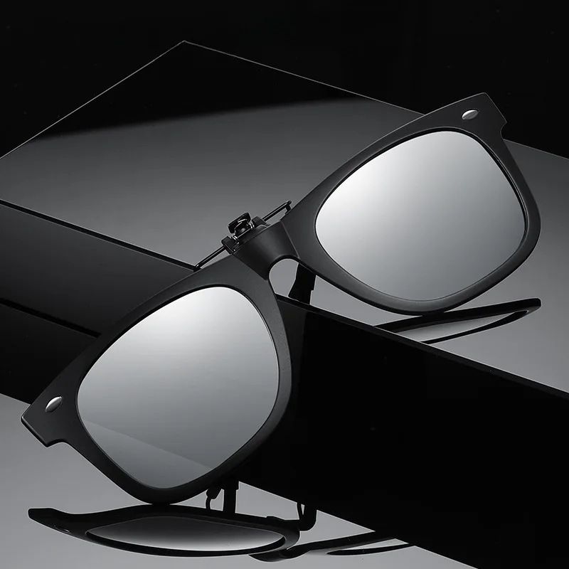 YOOSKE Sunglasses for Men Women Polarized UV400 Delicate Square Frame Flip Up Sun Glasses for Shopping Camping Clip On TR90