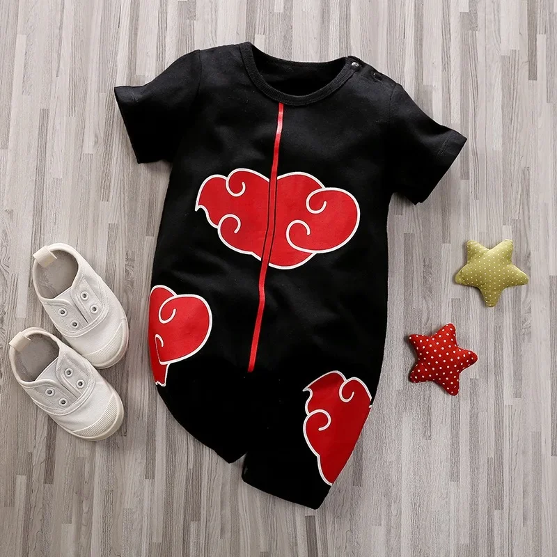 Anime Dragon Ball Naruto One Piece Baby Summer Costume Short Sleeve Goku Luffy Anime Style Newborn jumpsuit