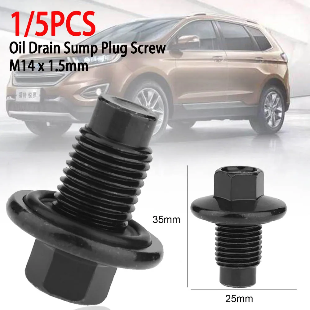 1/5Pcs Oil Drain Sump Plug Screw M14 x 1.5mm OEM 0711617 97JM6730BA For Ford C-Max Cougar Courier Escort Fiesta Focus Fusion