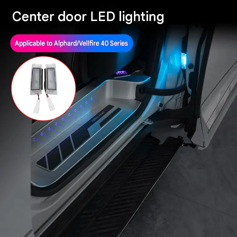Car LED Door Touch Lights for Toyota Alphard Vellfire 40 Series Sliding Panel ABS Pair Welcome Illumination Lighting Accessories