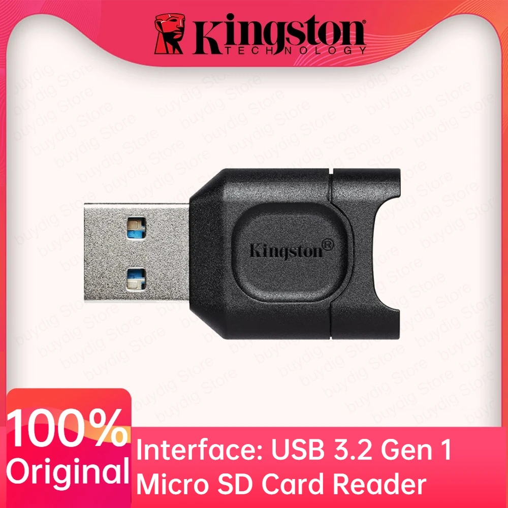 Lector de tarjetas microSD Kingston MobileLite Plus, USB 3,2 UHS-II, minilector, lector de tarjetas TF, adaptador USB para ordenador, portátil y Notebook