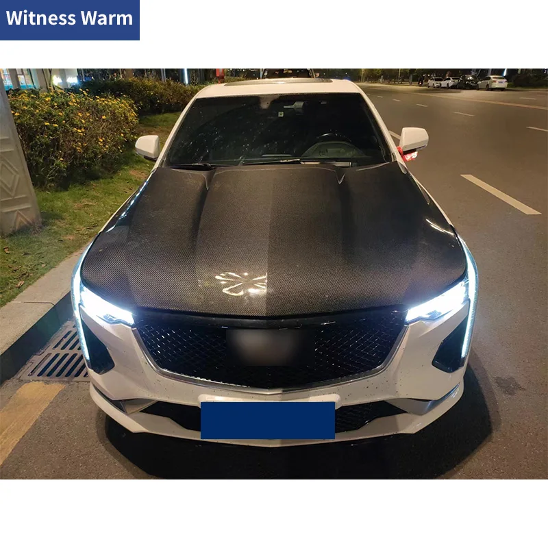 أغطية غطاء المحرك الأمامي FRP من ألياف الكربون لكاديلاك CT4 2018+ طقم الجسم