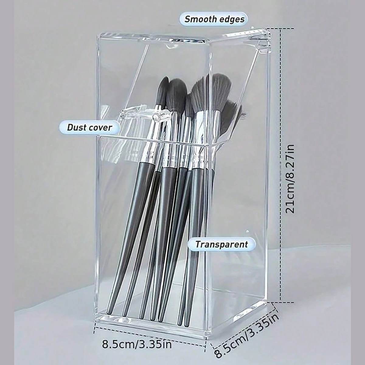 1pc makeup organizer, transparent makeup brush storage box, makeup storage bucket, pen and pencil storage box