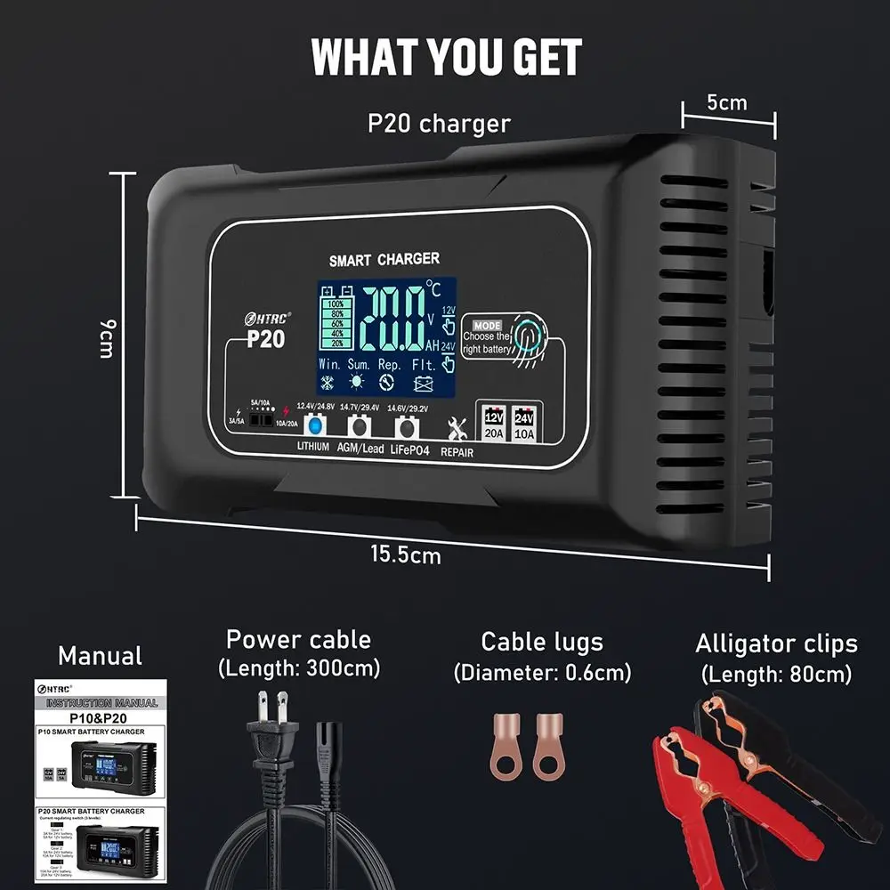 Touch Button Car Charger Smart Battery Charger LED Display Adapter