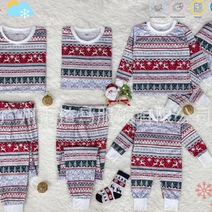 Familie Weihnachtspyjama Set, Weihnachtspyjama, Mutter und Tochter, Vater und Sohn Kleidung, Erwachsene und Kinder, Baby -Look, 2022 8 Hauptverkaufs Weihnachtskleidung Irmaos - №2