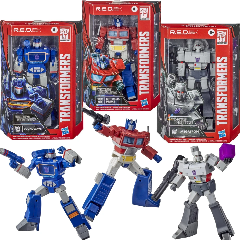 Transformers R.E.D. Robot Enhanced Design G1 Optimus Prime Megatron Soundwave Action Figure Toy Collection Hobby Gift