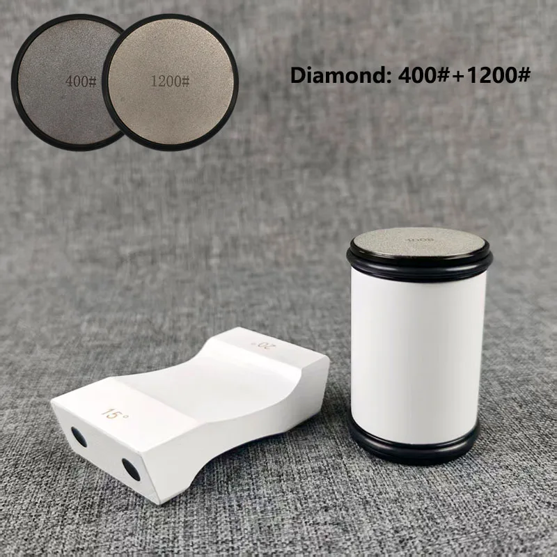 Rollende messenslijper Magnetische meshouder Diamantslijpsteenset met 15 en 20 graden hoekrol Keukenaccessoire