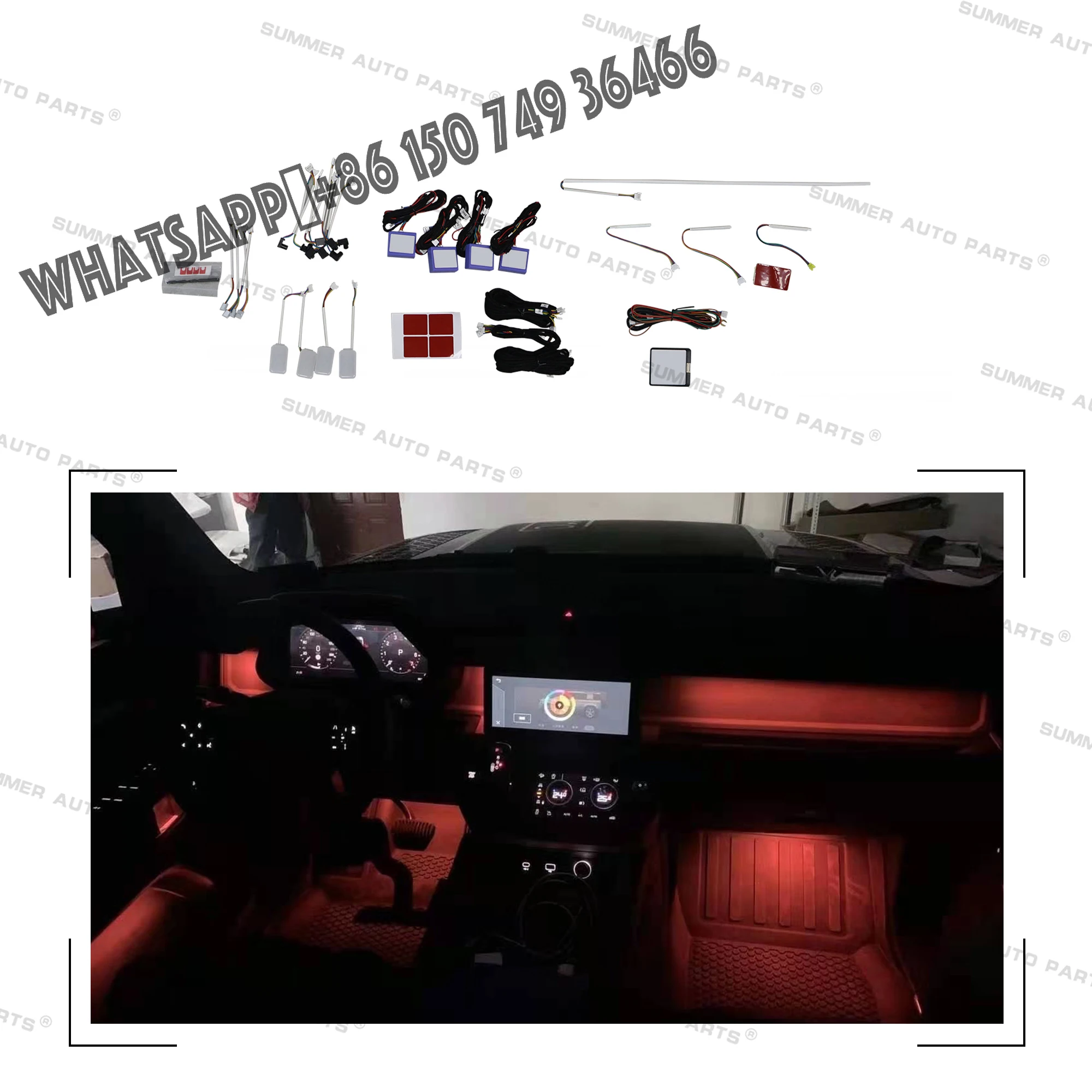 

Car Interior Accessories Rgb Led Light Strip Kit Ambient Lighting Car for Land Rover Defender 110 Accessories Interior