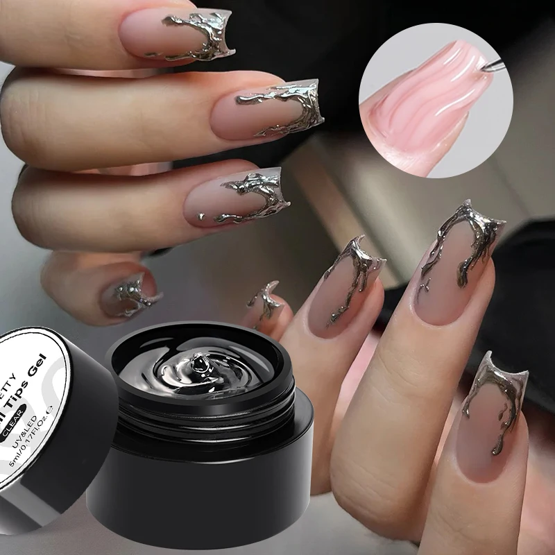 BORN PRETTY Multifunktionales Gel mit festen Nagelspitzen – Antihaft-Handnagelgel, Strass-Gel-Kleber für Heimwerker-Maniküre zu Hause