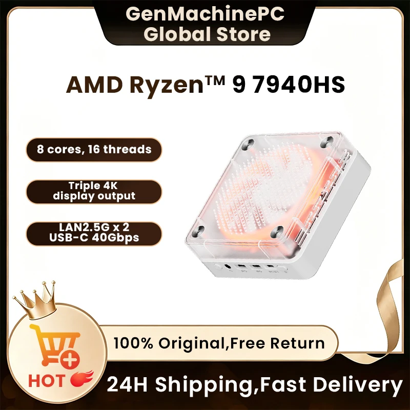 Genmachine Ryzen9 8945HS ES 7840HS 7940HS 8845HS 7640HS ES Mini PC
