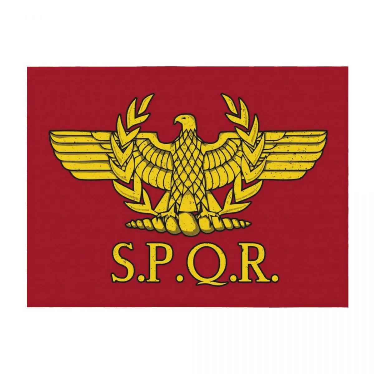 

Roman Standard - Rome - SPQR - Roman Empire Gold Throw Blanket Sofa Luxury Brand decorative Luxury Blankets