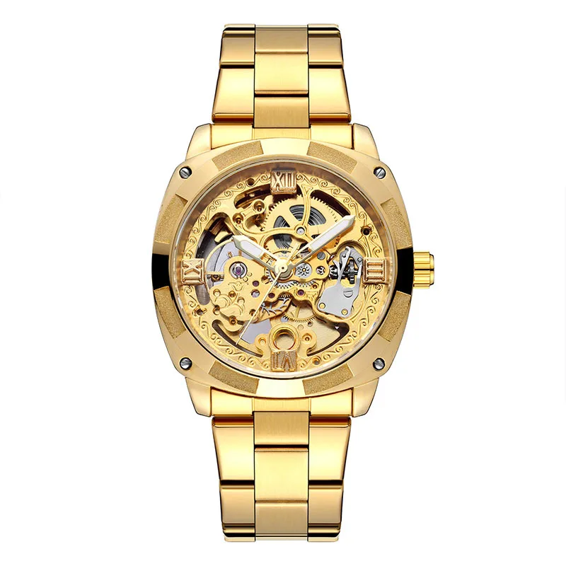 AL-143Relógios mecânicos automáticos com gravuras esqueletizadas para homens, relógios masculinos transfronteiriços, relógios mecânicos