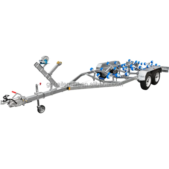 Tandem Axle Boat Trailers 2500KG Load Heavy Duty Marine Boat Trailers 6.8m Watercraft Trailers with Mechanical Brake