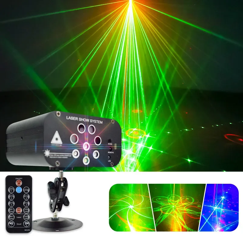 

Disco Light Led RGB Podiumverlichting Remote Sound Control Magic Tone Flash Laser Projector Verlichting Stage Lighting Effect