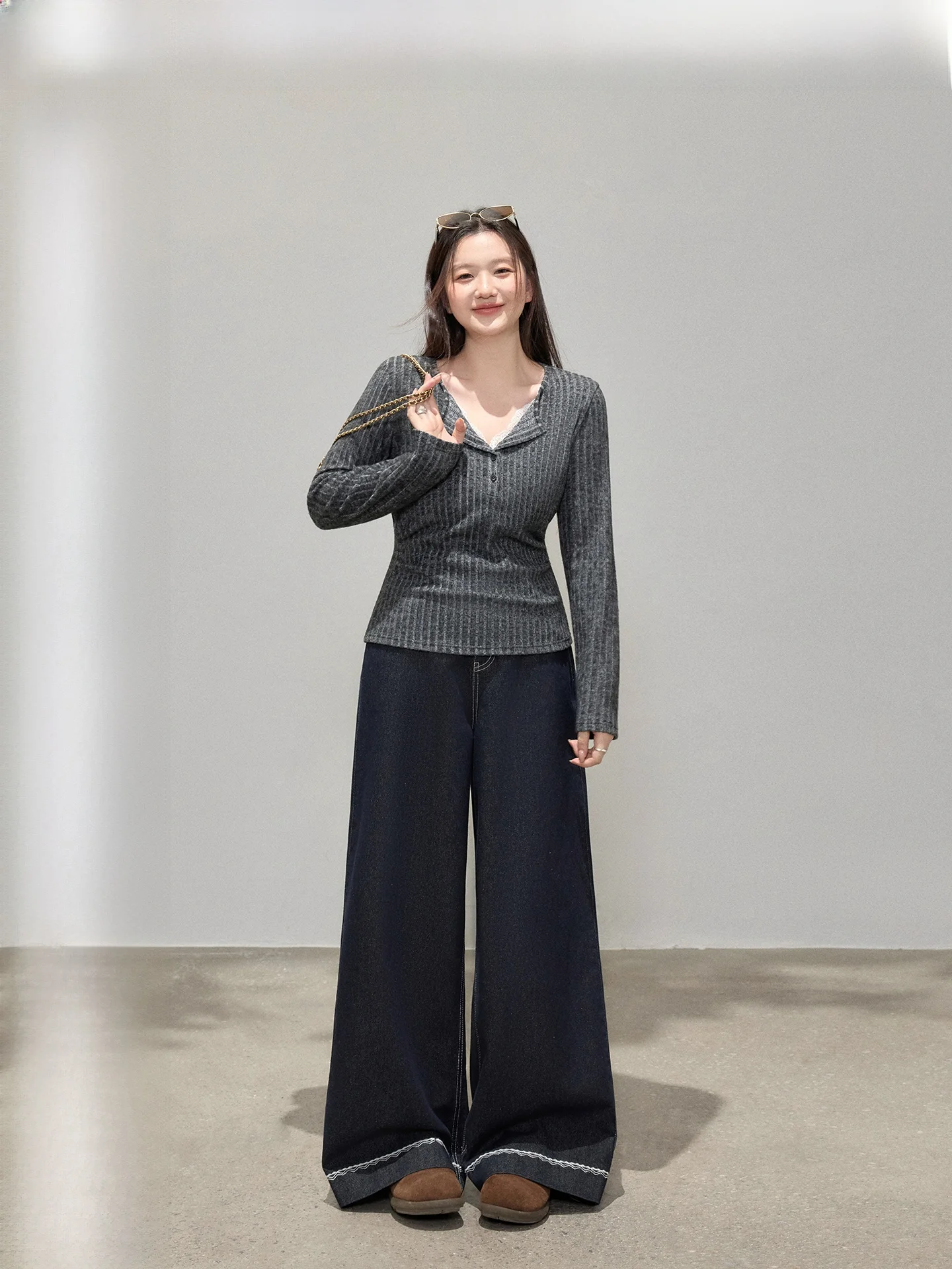 

High Waist Straight Leg Wide Leg Jeans Women's High Waist Patchwork Retro Denim Jeans Casual Loose Fit Cotton Stretch Denim