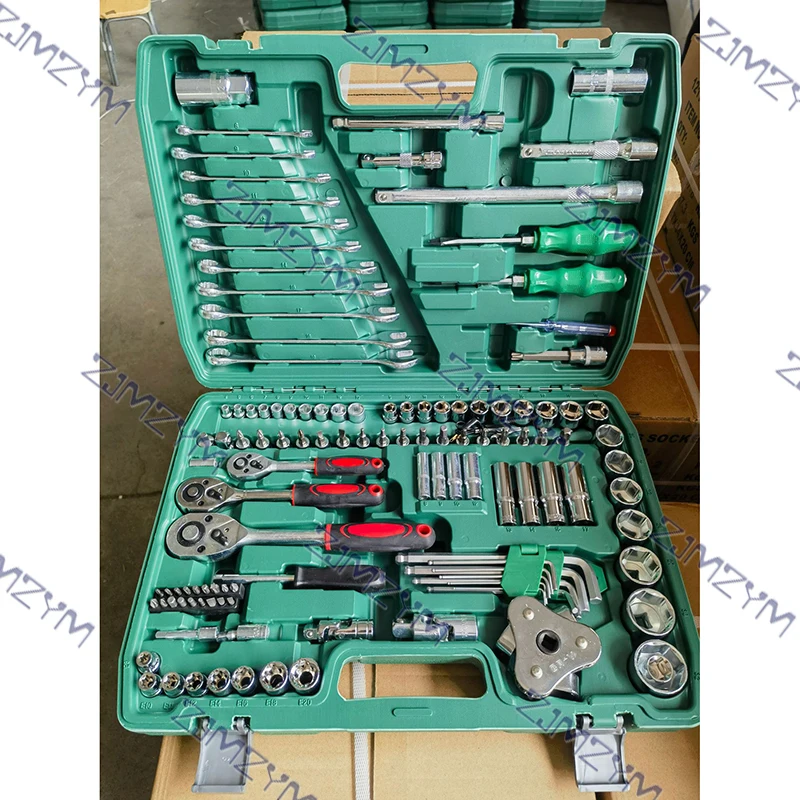 121Pcs/Set Auto Repair Tool Set Batch Head Hardware Tool Size Flying Wrench Tool Set