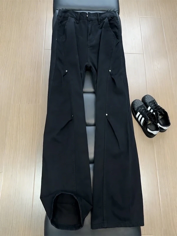 

American Sle Slim Fit Bell Bot Denim Jeans Men High Street Vibe Bla Knife Trendy Brand Street Rivet Straight Leg ...