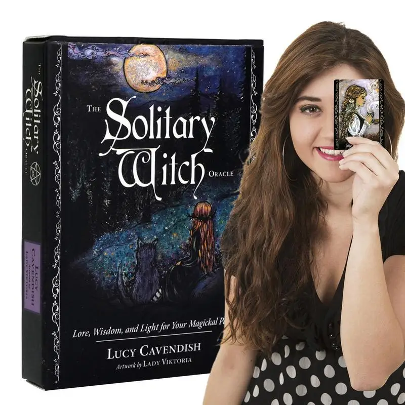 Tarot Deck Cards 45 Cards Solitary Witch Oracle English Version Oracle Cards For Divination Tarot Table Board Game Tarot Gift