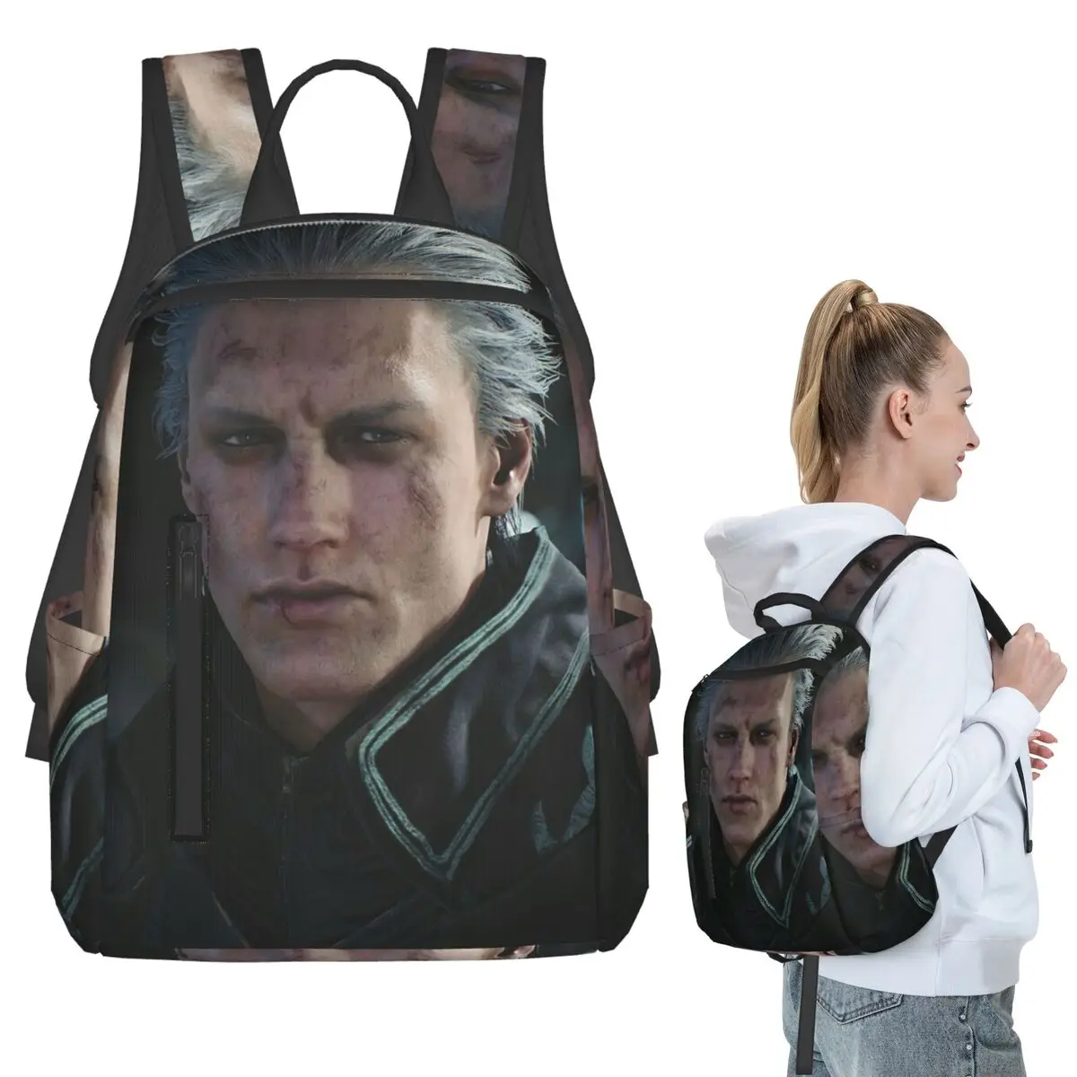 

Vergil From The Devil May Cry Seri Backpack Student BookBag Kids School Bag Laptop Shoulder Bags Boys Girls