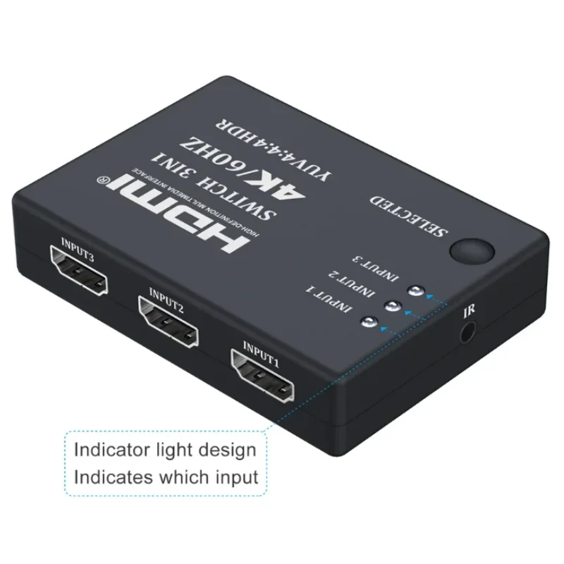 Interruptor HDMI 3 en 1, divisor de vídeo para ordenador portátil, PC, Xbox, PS3/4/5, TV Box para Monitor, adaptador de proyector de TV, 4K, 60Hz