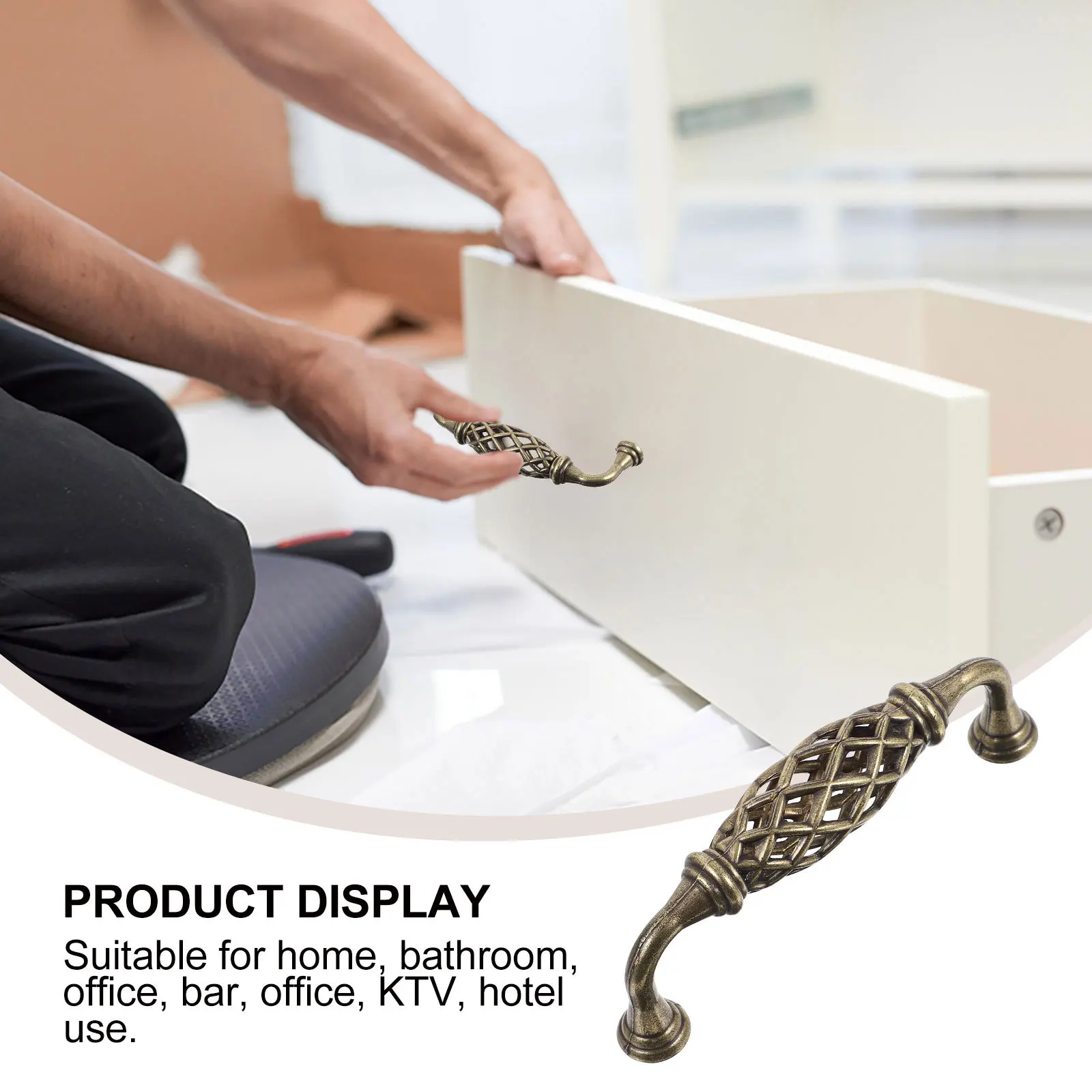 

5pcs Cage Pull Handle Style Cabinet Knob For Drawer Door Furniture Zinc Alloy Cupboard Grips Hardware