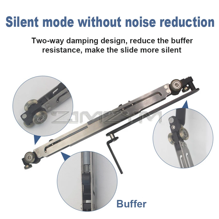 Invisible Sliding Door Buffer Track Built-In Wardrobe Bedroom Space Saving Sliding Hardware Accessories Smooth Silent Operation
