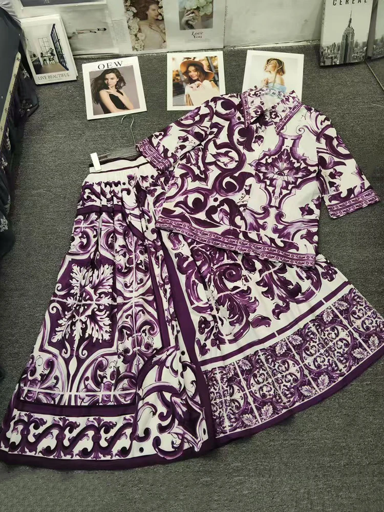 

Рубашка с лямкой на шее в стиле ретро, комплект из двух предметов для осенней женской одежды 2025 + свободная юбка с высокой талией, модный комплект