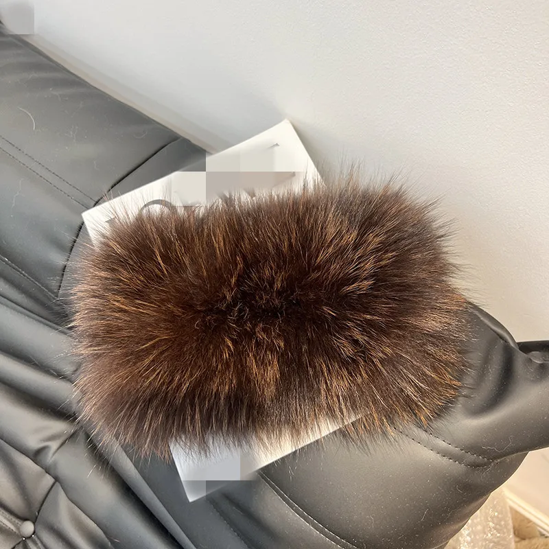 New Real Fox Fur Scarf Fur Headbands Women Winter Ring Genuine Fur Scarves Luxury Neck Warmer Good Elastic 100%  Fur Muffler