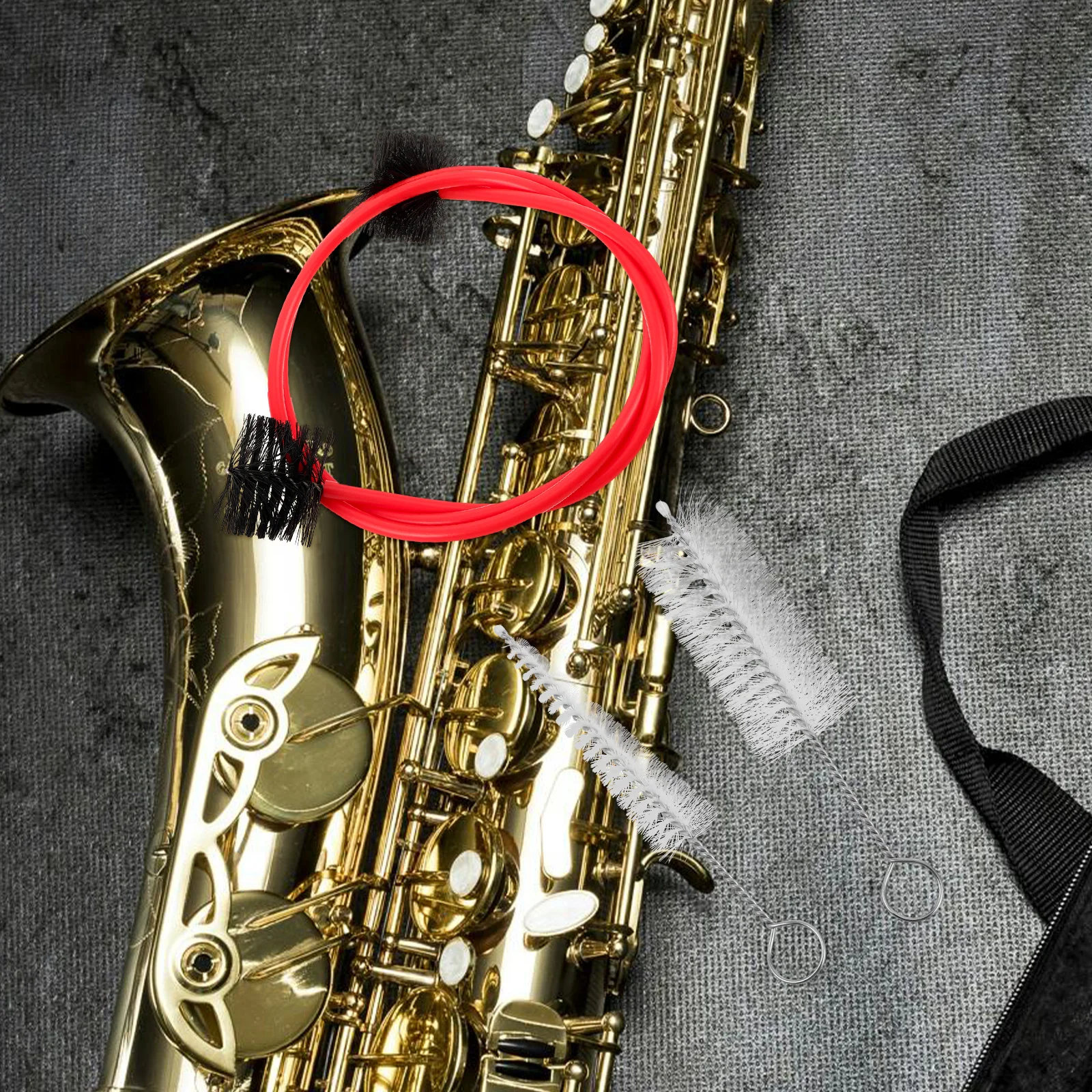 

1 Set Saxophone Cleaning Tool Set Mouthpiece Cleaner Sound Hole Brush Trombone Mouthpiece Brush Trombone Care Kit Stainless