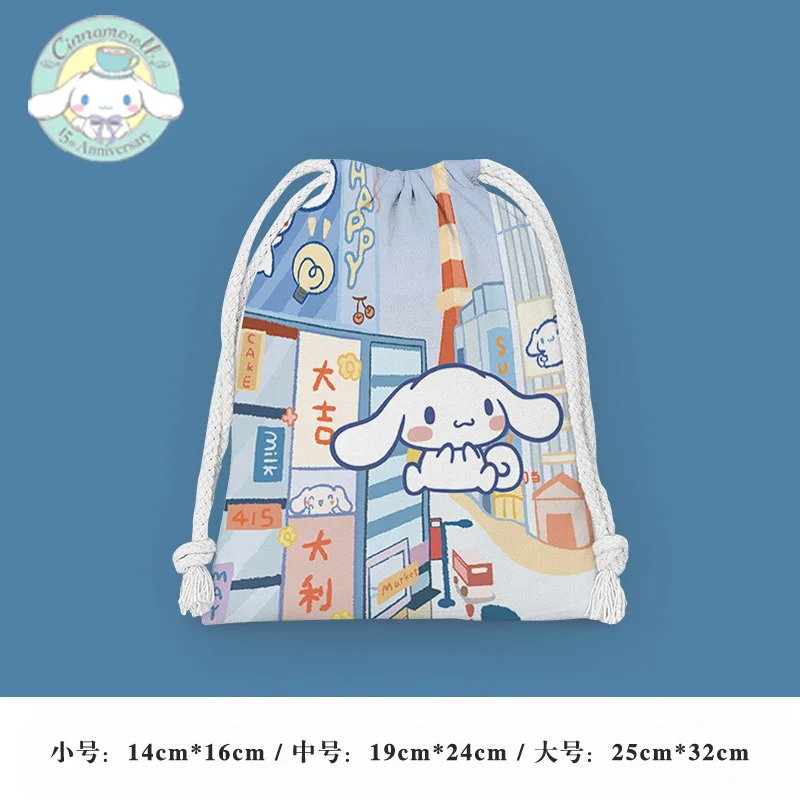 Sanrio Kawaii Família Drawstring Bag, Saco Pequeno Dos Desenhos Animados, Diversos Armazenamento, Cosmético Portátil Toiletry Bag, Sacos Do Presente Dos Doces, Mini