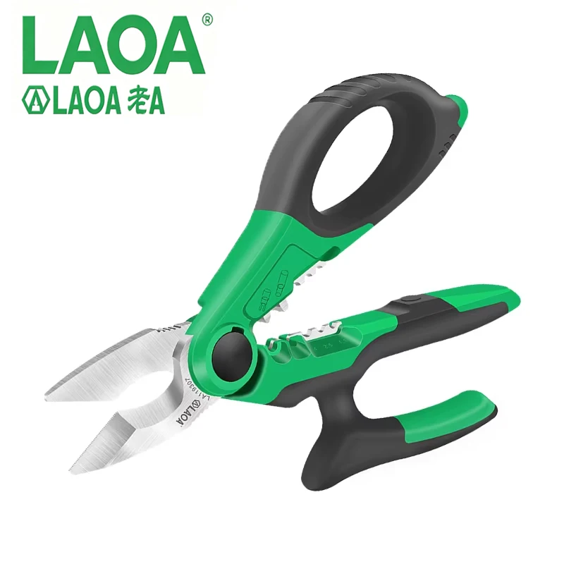 LAOA LA119307 7 Inch Electrician Scissors Sharp Stainless Steel Wire Cutter Stripper For Electrician Wiring