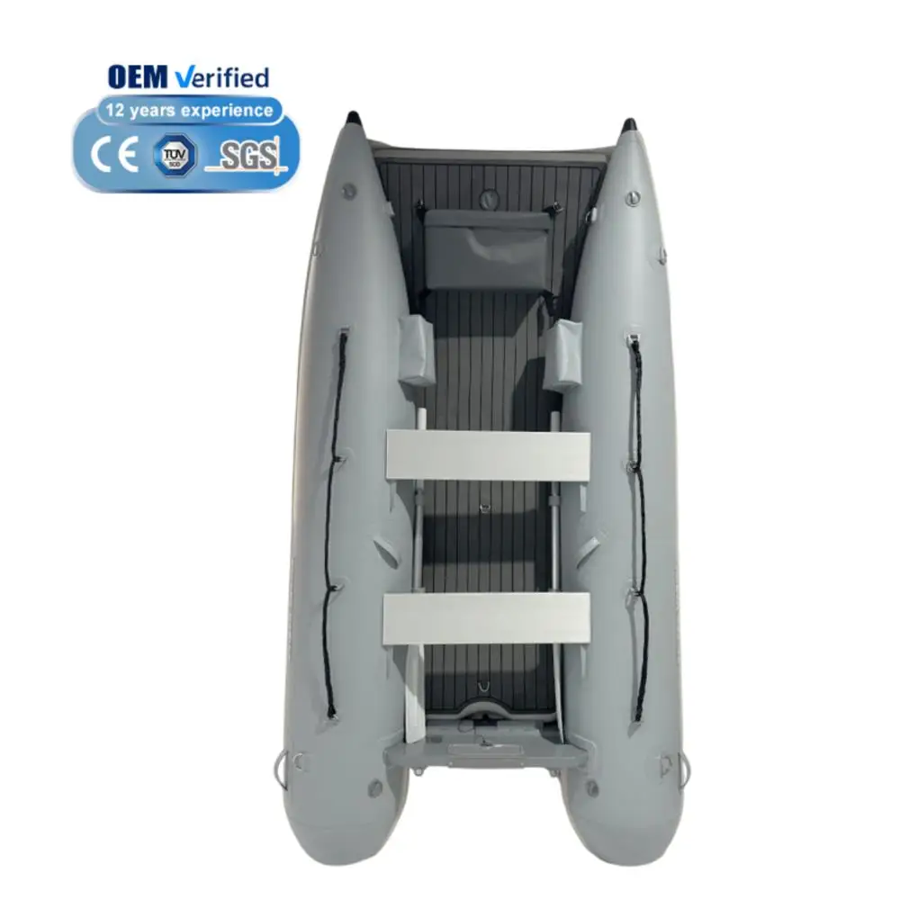REACHSEA CAT 3m 4m 9ft 10ft 11ft 12ft 13ft Mehler PVC EVA Airmat Floor 3 to 6 Persons Grey Gray Catamaran Inflatable Boat