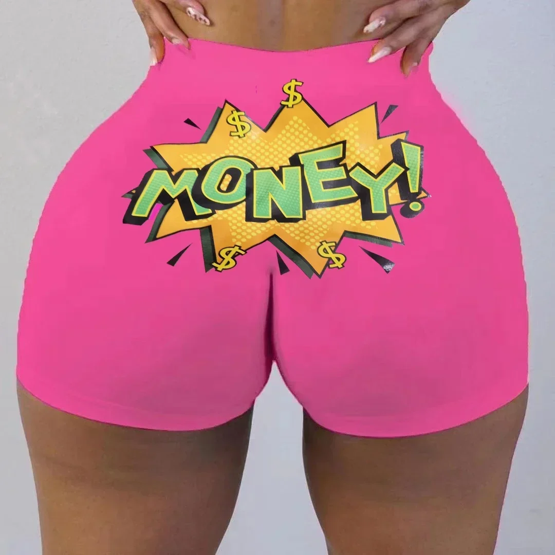 

Women High Waist Sexy Yoga Shorts Printed Snickers Mini Shorts Sexy Beach Gril Fitness Booty Skinny Shorts