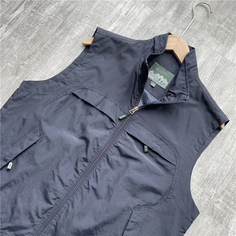 Spring and Autumn Quick drying Vest Men's Tank Top Sleeveless workwear Shoulder Ultra thin Coat Large Sport vest jacket