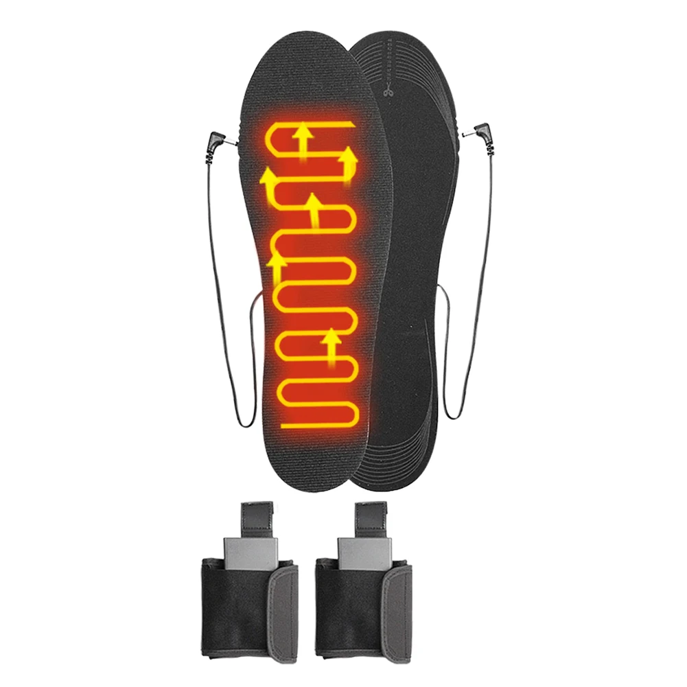 Electric Heated Insoles with Battery Box Electric Foot Warmers Reusable Outdoor Thermal Insoles for Skiing Camping