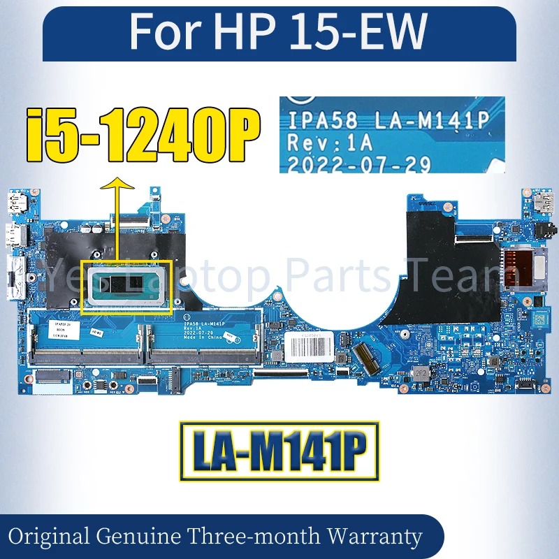 LA-M141P For HP ENVY X360 15-EW 15-EW0013DX 15-EW0023DX Laptop Mainboard N09660-601 SRLD9 i5-1240P Notebook Motherboard Tested