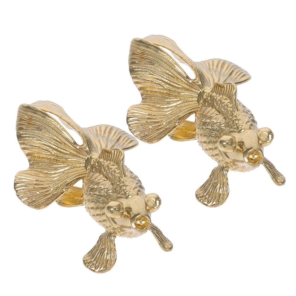 

2Pcs Solid Brass Goldfish Drawer Handles Vintage Luxury Design for Cabinets Dressers Wardrobes Easy Installation
