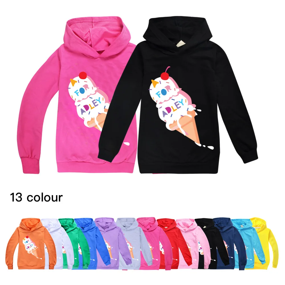 A for Adley Boys Hoodies Spring Autumn Cartoon Tops Funny Game 3D Printed Kids Long Sleeve Sweatshirt Children Clothes 4-14 Year