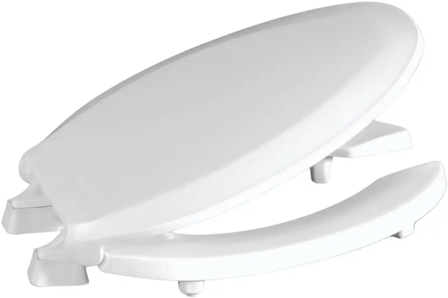 

Raised Toilet Seat for Seniors, Elongated with Cover, 2 Inch Height, White Plastic
