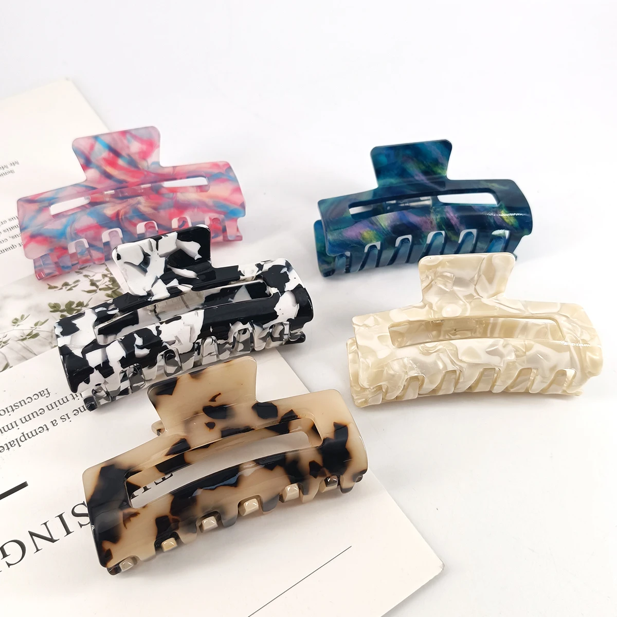 أزياء ليوبارد طباعة مخالب الشعر هندسية المشبك انتزاع مقاطع التصميم للنساء الفتيات دبوس الشعر إكسسوارات الشعر