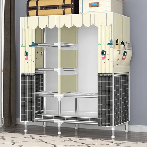 간편 조립 접이식 옷장 프레임 두꺼운 튜브 고강도 패브릭 옷장 정리함 침실 가구 내구성 있는 가정용 9 경제적인 패브릭 옷장 침실용 헤비 듀티 두꺼운 스틸 프레임 휴대용 간편 조립 수납 정리함