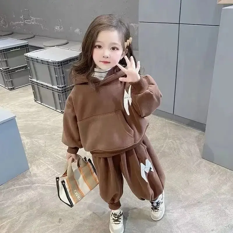 New Spring Autumn girl Tracksuit Suit Girls Baby Boy Clothing Set Letter Hoodies Coats + Pants 2Pcs for Kids Children Sets 2023