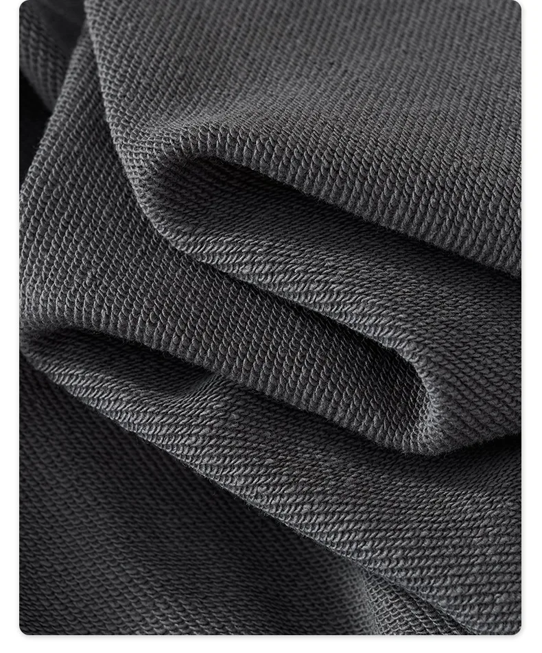 Personalized LOGO custom 350G cotton men's BOXY short and wide half-high neck long-sleeved hem burr sweater