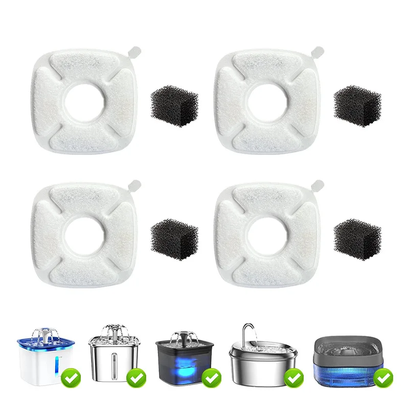 

10pcs Cat water dispenser filter cartridge filter cotton water circulation can replace cat water feeders to purify water quality
