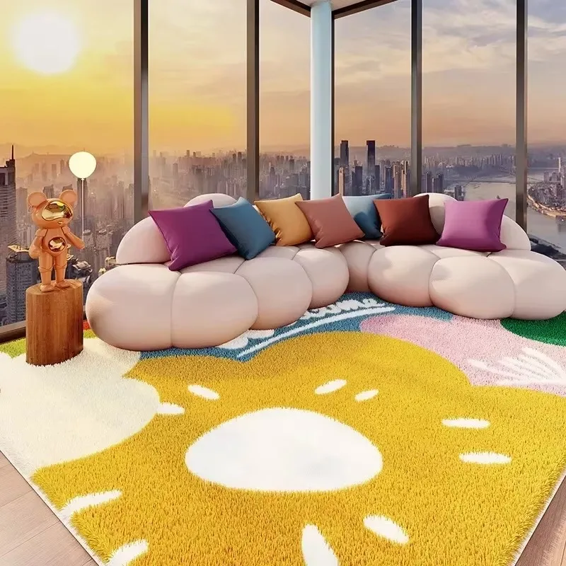 VIKAMA Fun and Artistic Colored Rugs, Perfect for Children's Rooms, Playrooms, and Living Rooms—Non-Slip and Durable Home Decor