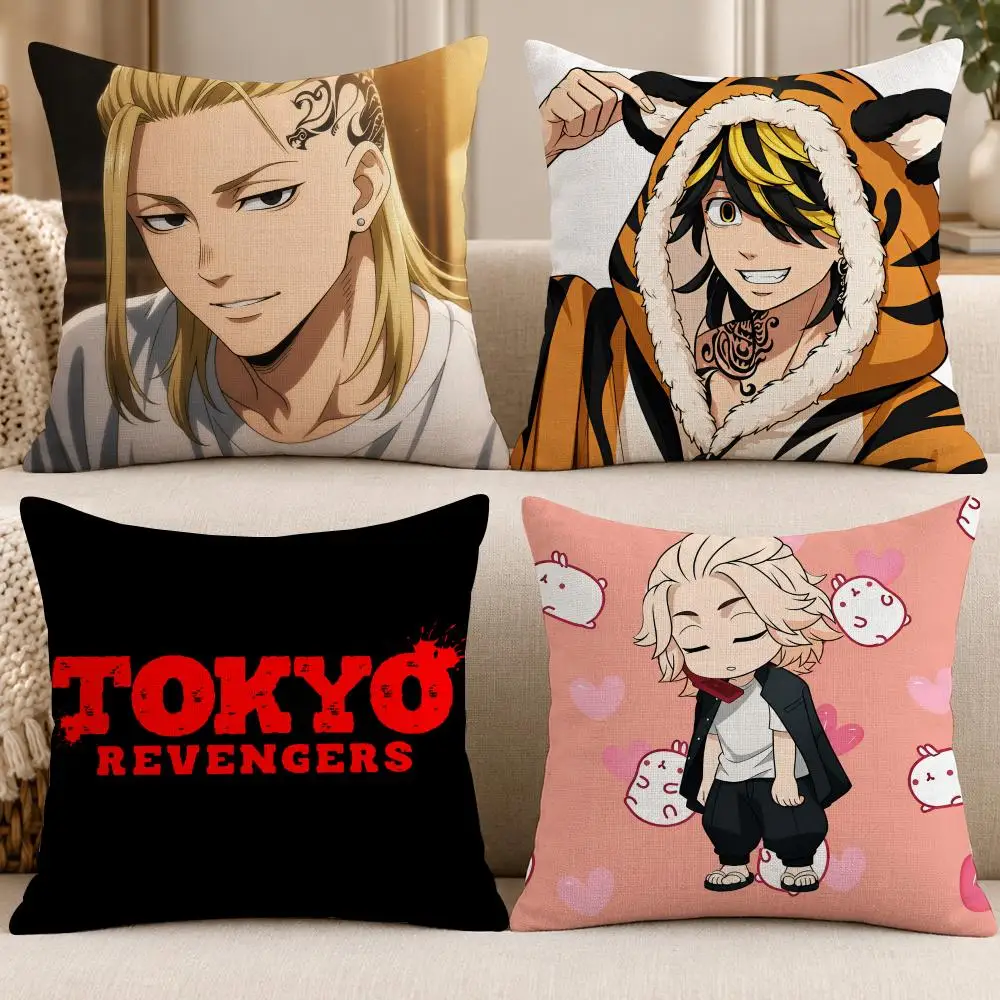 Anime Action T-Tokyo Revengers Cushion Cover Soft Short Cover Washable Sofa Bed Dorm Garden Home Office Chair Decor