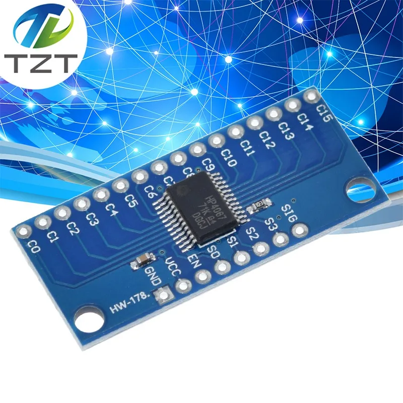 TZT CD74HC4067 16-Channel Analog Digital Multiplexer Breakout